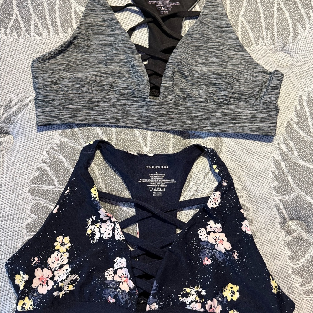 Maurices Floral and Heathered Sports Bra Set